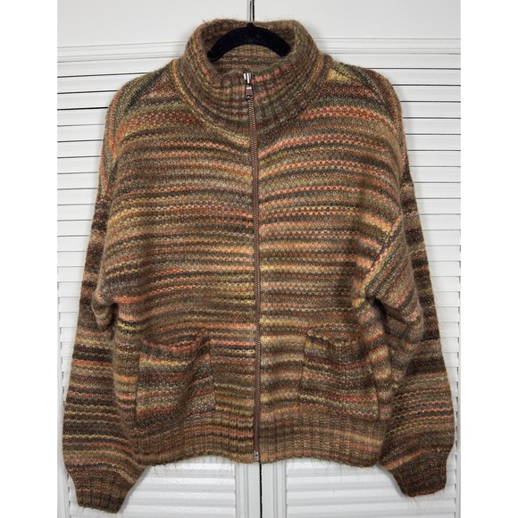 LOFT Sweaters - Loft Women's Acrylic Blend Pocket Fall Full Zip Fuzzy Sweater Size L